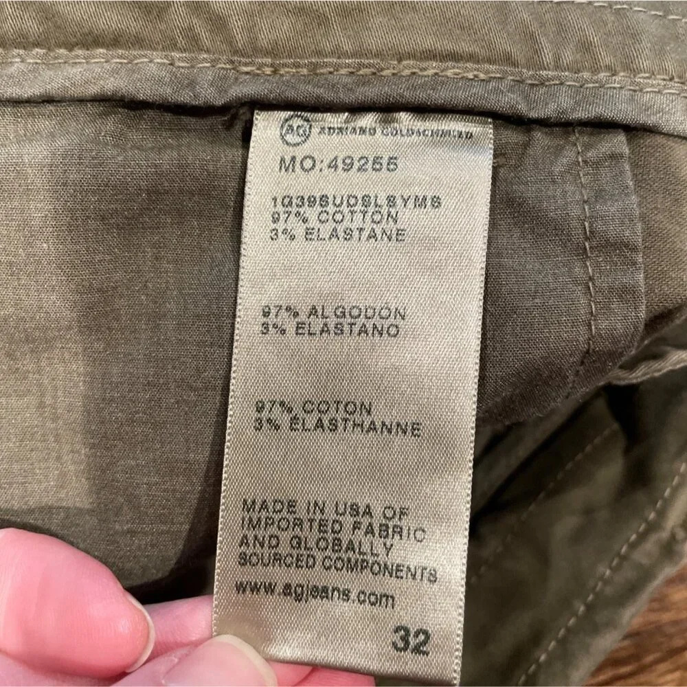 AG Archie Straight Pant 32x32 Green Relaxed Office Workwear Minimalist Trouser